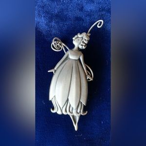 Vintage HMK CDS Pewter Hallmark Flower Fairy Pin 1986